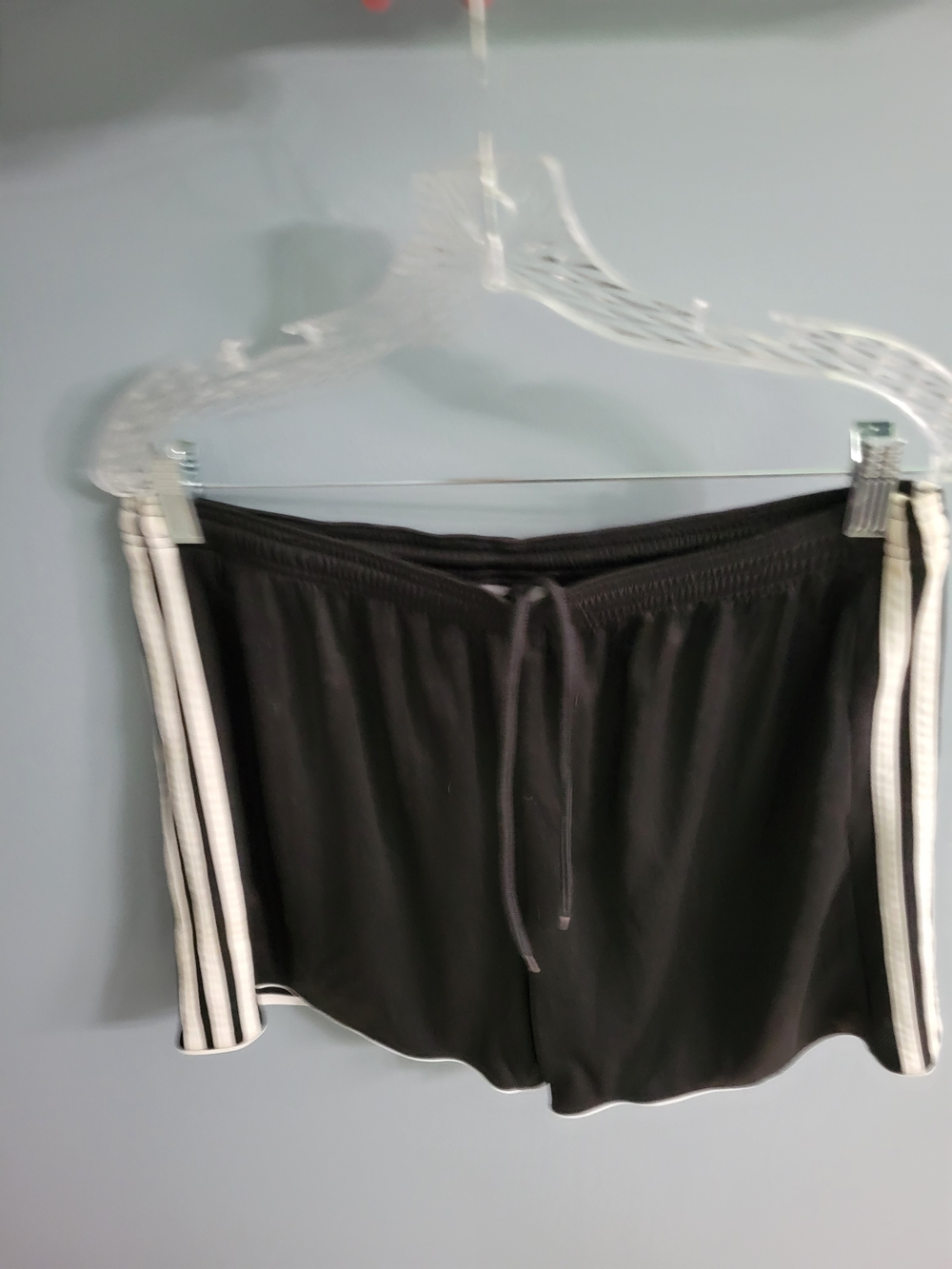 adidas Black Athletic Shorts with White Side Stripes